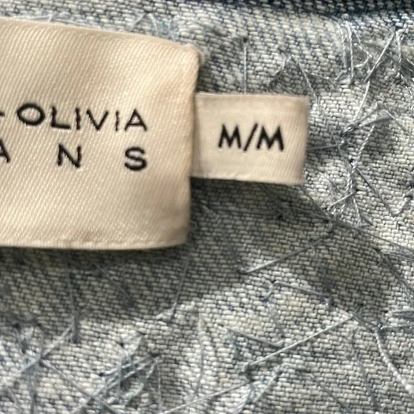 Alice + Olivia Nelson Studded Cropped Denim Jacket